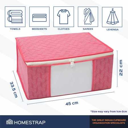 Homestrap Set of 6 Non-Woven Printed Saree Cover/Cloth Storage/Wardrobe Organizer For Clothes with Transparent Window Homestrap Set of 6 Non-Woven Printed Saree Cover/Cloth Storage/Wardrobe Organizer For Clothes with Transparent Window