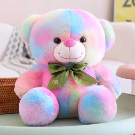 Storio Toy Cute Rainbow Colored Huggable Teddy Bear | 30 cm | Plushie Soft Toys for Kids | Plush Soft Toys for Baby Boys and