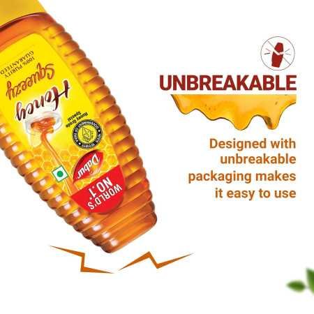Dabur Honey Squeezy Pack 800g (400gx2, Pack of 2) | 100% Pure | World's No.1 Honey Brand with No Sugar Adulteration Dabur Honey Squeezy Pack 800g (400gx2, Pack of 2) | 100% Pure | World's No.1 Honey Brand with No Sugar Adulteration