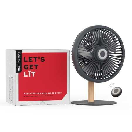 NUUK LIT Cordless & Rechargeable 7 Inch Table Fan with Night Light & Remote Control | Auto Oscillation with 4 Wind Modes | BLDC