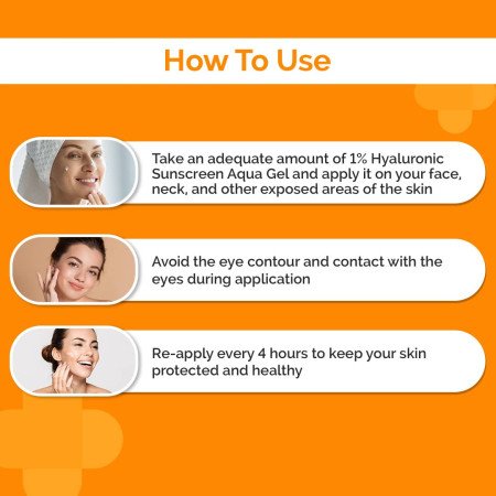 The Derma Co 1% Hyaluronic Sunscreen SPF 50 Aqua Gel, PA++++, Lightweight, No white-cast for Broad Spectrum & Blue Light The Derma Co 1% Hyaluronic Sunscreen SPF 50 Aqua Gel, PA++++, Lightweight, No white-cast for Broad Spectrum & Blue Light