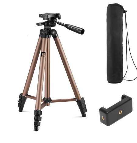 Syvo WT 3130 Aluminum Tripod (133CM), Universal Lightweight Tripod with Mobile Phone Holder Mount & Carry Bag for All Smart