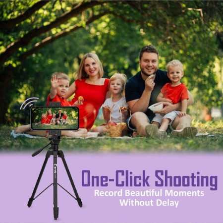 Syvo WT 3130 Aluminum Tripod (133CM), Universal Lightweight Tripod with Mobile Phone Holder Mount & Carry Bag for All Smart