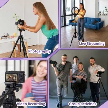 Syvo WT 3130 Aluminum Tripod (133CM), Universal Lightweight Tripod with Mobile Phone Holder Mount & Carry Bag for All Smart