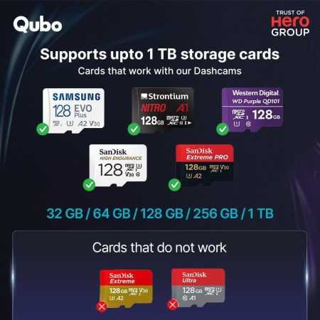 Qubo Car Dash Camera Pro X 3MP 1296p from Hero Group | Made in India | Super Capacitor| Wide Angle View | Emergency Recording | Qubo Car Dash Camera Pro X 3MP 1296p from Hero Group | Made in India | Super Capacitor| Wide Angle View | Emergency Recording |