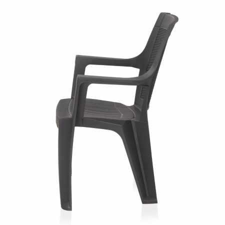 Restomatt Mistique Unbreakable Arm Plastic Chair - 2 Chairs, Black