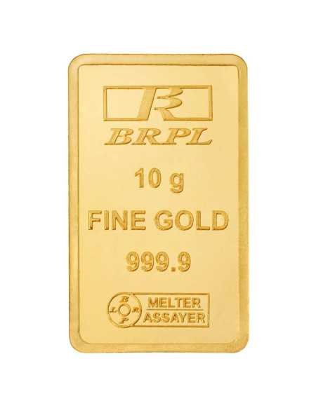 Bangalore Refinery 10 gm, 24k (999.9) Yellow Gold Bar / Gold Coin