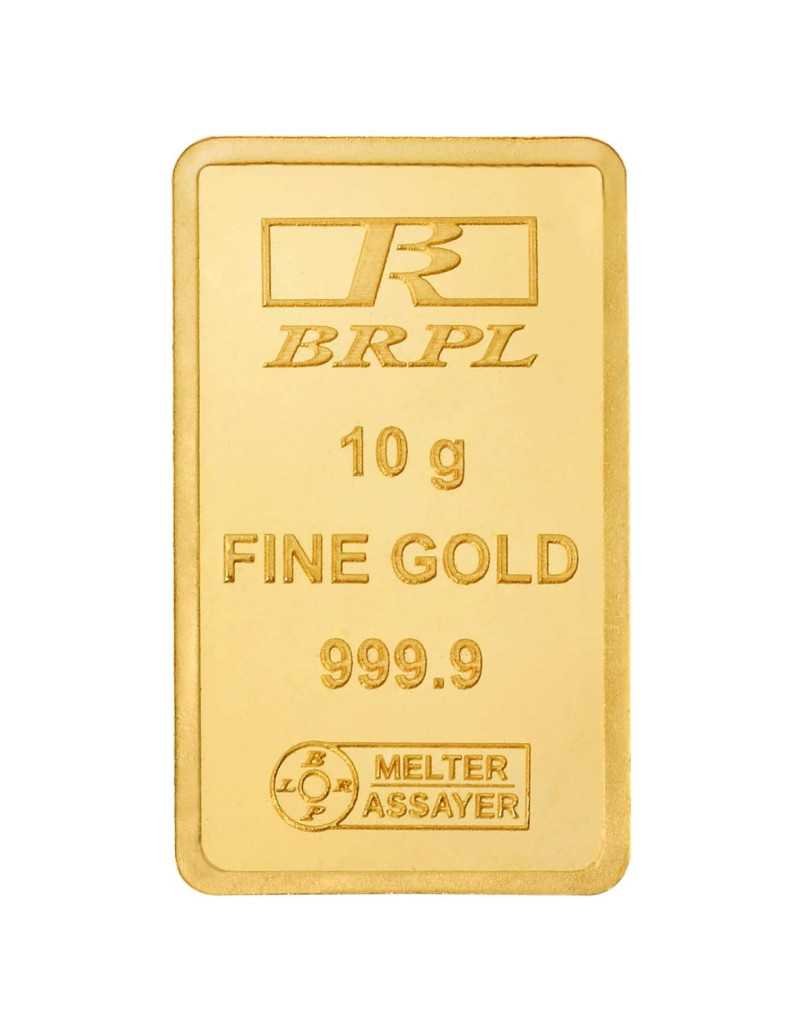 Bangalore Refinery 10 gm, 24k (999.9) Yellow Gold Bar / Gold Coin