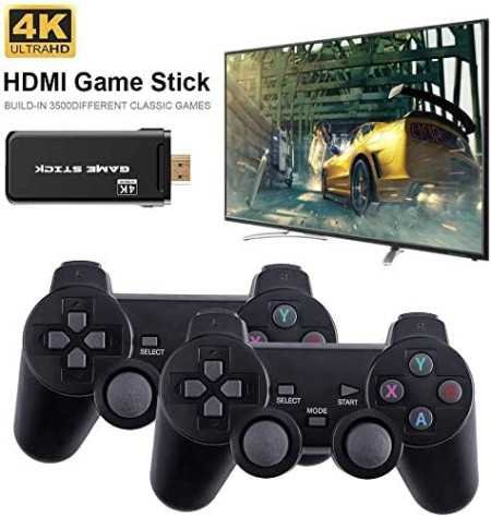 GSH USB Wireless Console Game Stick Video Game Console Built-in 3000 Classic Games 8 Bit Mini Retro Controller HDMI Output Dual