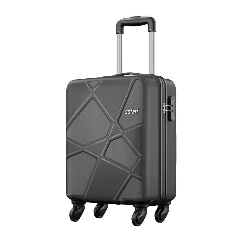 Safari Polypropylene (Pp) Pentagon Hardside Small Size Cabin Luggage Suitcase 4 Spinner Wheels Trolley Bags for Travel Black Safari Polypropylene (Pp) Pentagon Hardside Small Size Cabin Luggage Suitcase 4 Spinner Wheels Trolley Bags for Travel Black
