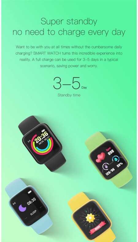 mi Smart Watch Id-116 Bluetooth Smartwatch Wireless Fitness Band for Boys, Girls, Men, Women & Kids | Sports Gym Watch for All