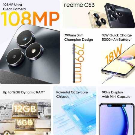realme C53 (Champion Black, 4GB RAM, 128GB Storage) realme C53 (Champion Black, 4GB RAM, 128GB Storage)
