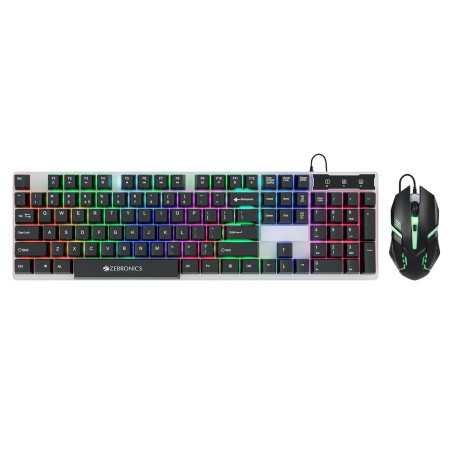 ZEBRONICS USB New Launch Trion Gaming Keyboard & Mouse Gaming Combo, 104 Keys Backlit, Translucent Material, Multi Color LED,