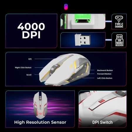 ZEBRONICS USB New Launch Trion Gaming Keyboard & Mouse Gaming Combo, 104 Keys Backlit, Translucent Material, Multi Color LED,