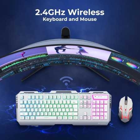 ZEBRONICS USB New Launch Trion Gaming Keyboard & Mouse Gaming Combo, 104 Keys Backlit, Translucent Material, Multi Color LED,