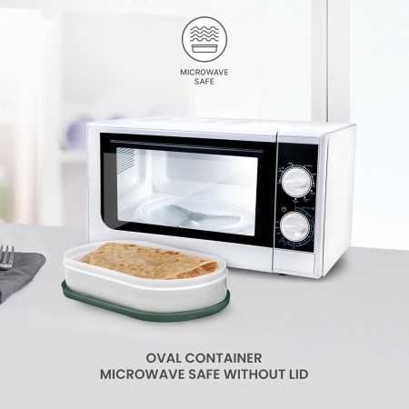 MILTON Executive Lunch Insulated Tiffin, 2 Round Containers, 280 ml Each, 1 Oval Container, 450 ml, Green | Easy to Carry | Leak