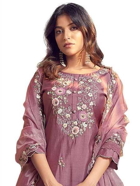 INDO ERA Women's Embroidered Straight Kurta & Pant With Dupatta Set