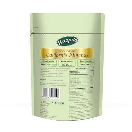 Happilo 100% Natural Premium California Dried Almonds 500g Pack Pouch | Premium Badam Giri | High in Fiber & Boost Immunity |