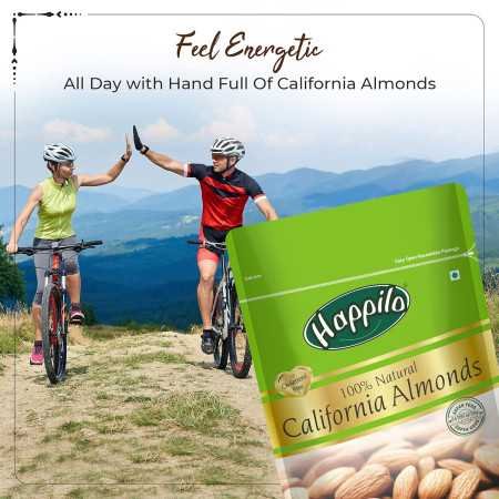 Happilo 100% Natural Premium California Dried Almonds 500g Pack Pouch | Premium Badam Giri | High in Fiber & Boost Immunity |