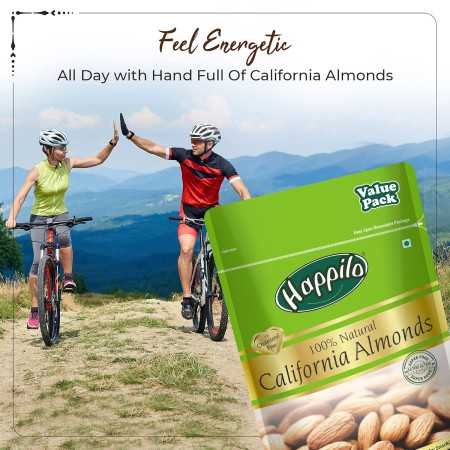 Happilo 100% Natural Premium California Dried Almonds 500g Pack Pouch | Premium Badam Giri | High in Fiber & Boost Immunity |