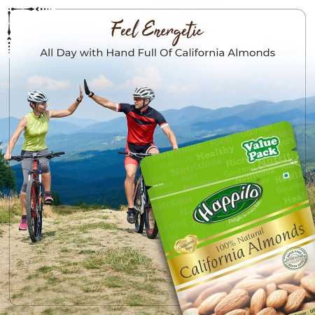 Happilo 100% Natural Premium California Dried Almonds 500g Pack Pouch | Premium Badam Giri | High in Fiber & Boost Immunity |