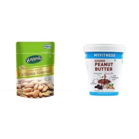 Happilo 100% Natural Premium California Dried Almonds 500g Pack Pouch | Premium Badam Giri | High in Fiber & Boost Immunity |