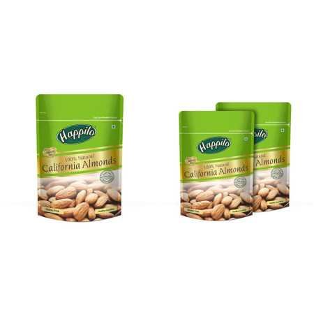 Happilo 100% Natural Premium California Dried Almonds 500g Pack Pouch | Premium Badam Giri | High in Fiber & Boost Immunity |