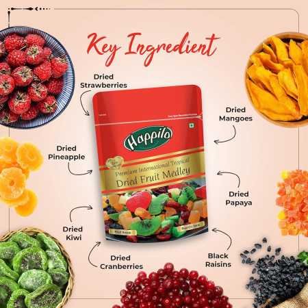 Happilo 100% Natural Premium California Dried Almonds 500g Pack Pouch | Premium Badam Giri | High in Fiber & Boost Immunity |