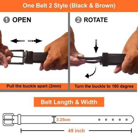 Labnoft Men's Reversible PU Leather Belt