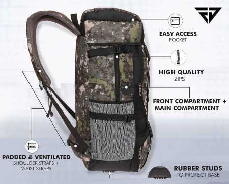 Fur Jaden 55 LTR Rucksack Travel Backpack Bag for Trekking, Hiking with Shoe Compartment