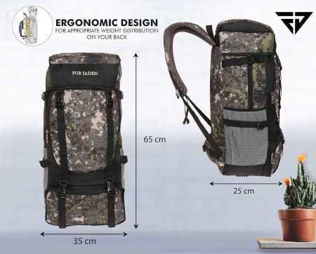 Fur Jaden 55 LTR Rucksack Travel Backpack Bag for Trekking, Hiking with Shoe Compartment