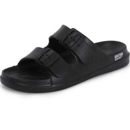 DOCTOR EXTRA SOFT Men's Classic Cushion Sliders/Slippers with Adjustable Buckle Strap for Adult | Comfortable & LightWeight