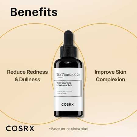 COSRX Pure Vitamin C Serum with Vitamin E & Hyaluronic Acid, Brightening & Hydrating Facial Serum for Fine Lines, Uneven Skin
