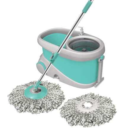 Spotzero by Milton Prime Mop with Big Wheels and Stainless Steel Wringer, (Aqua Green, 2 Refills) Spotzero by Milton Prime Mop with Big Wheels and Stainless Steel Wringer, (Aqua Green, 2 Refills)