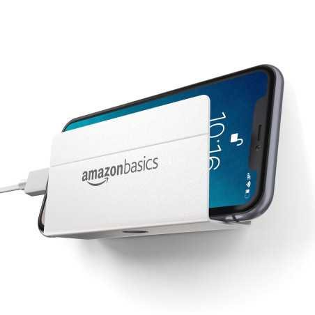 Amazon Basics Wall Mounted Mobile Holder Storage Case for Phones with Strong Adhesive Strips | Wall Mount Mobile