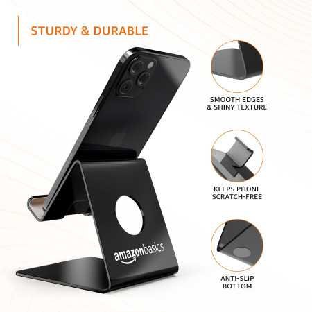 Amazon Basics Wall Mounted Mobile Holder Storage Case for Phones with Strong Adhesive Strips | Wall Mount Mobile