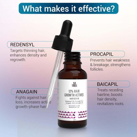 Sotrue Derma Roller For Hair Growth 0.5 mm with 540 Stainless Steel Needles | Repairs Damaged Hair, Activates Hair Follicles |