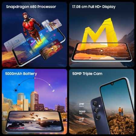 Samsung Galaxy M14 4G (Sapphire Blue,4GB,64GB) | 50MP Triple Cam | 5000mAh Battery | Snapdragon 680 Processor | 2 Gen. OS