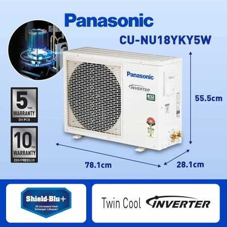 Panasonic 1.5 Ton 5 Star Wi-Fi Inverter Smart Split AC (India's 1st Matter Enabled RAC, Copper Condenser, 7in1 Convertible, True