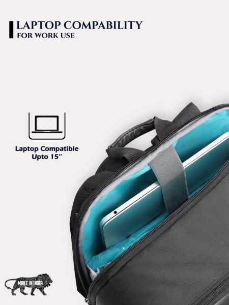 Lavie Sport 43cm Chairman 24 Litres Backpack with Padded Laptop Sleeve | Vegan Leather Business Backpack for Men & Women |