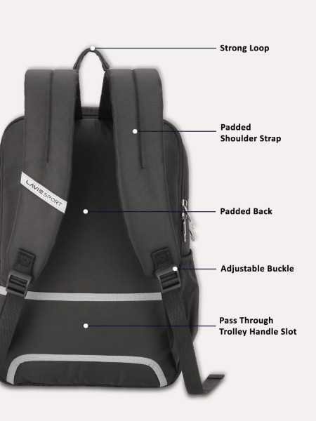 Lavie Sport 43cm Chairman 24 Litres Backpack with Padded Laptop Sleeve | Vegan Leather Business Backpack for Men & Women |