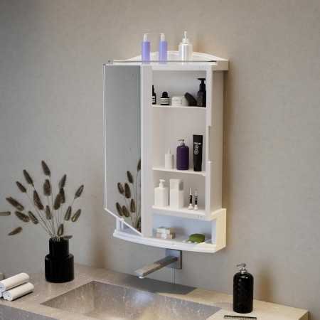 Happer Plastic Premium Multipurpose Wall Mounted Storage Cabinet with Mirror, Prime Look (White)