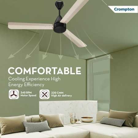 Crompton Energion Hyperjet 1200mm BLDC Ceiling Fan | Point Anywhere Remote Control | BEE 5 Star Rated Energy Efficient |