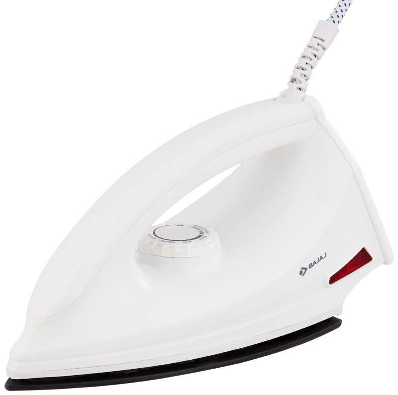 Bajaj DX-6 1000W Dry Iron with Advance Soleplate and Anti-bacterial German Coating Technology, White Bajaj DX-6 1000W Dry Iron with Advance Soleplate and Anti-bacterial German Coating Technology, White