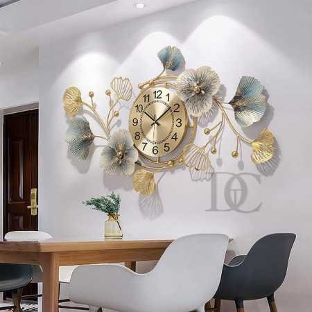The Decor Company Metal Wall Clock-Floral Design With Silent Sweep Machine-Ideal Home Decor Items & Wall Decoration Items For