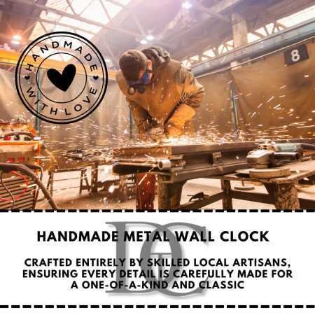 The Decor Company Metal Wall Clock-Floral Design With Silent Sweep Machine-Ideal Home Decor Items & Wall Decoration Items For