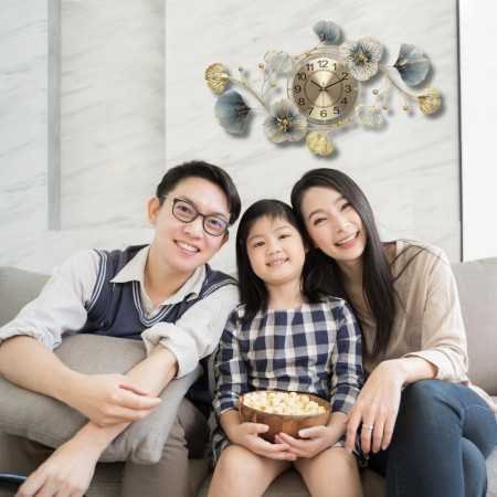 The Decor Company Metal Wall Clock-Floral Design With Silent Sweep Machine-Ideal Home Decor Items & Wall Decoration Items For