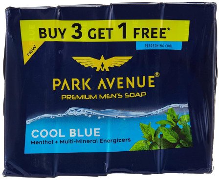 Park Avenue Premium Mens Soaps for Bath Cool Blue | 125g (Pack of 4) | Menthol & Mineral Energizer | Grade 1 Soap | For All Skin Park Avenue Premium Mens Soaps for Bath Cool Blue | 125g (Pack of 4) | Menthol & Mineral Energizer | Grade 1 Soap | For All Skin