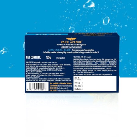 Park Avenue Premium Mens Soaps for Bath Cool Blue | 125g (Pack of 4) | Menthol & Mineral Energizer | Grade 1 Soap | For All Skin Park Avenue Premium Mens Soaps for Bath Cool Blue | 125g (Pack of 4) | Menthol & Mineral Energizer | Grade 1 Soap | For All Skin