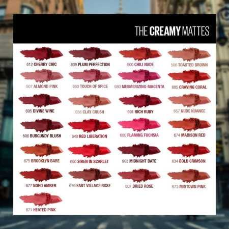 Maybelline New York Matte Lipstick, Intense Colour, Moisturised Lips, Color Sensational Creamy Matte, 507 Almond Pink, 3.9g Maybelline New York Matte Lipstick, Intense Colour, Moisturised Lips, Color Sensational Creamy Matte, 507 Almond Pink, 3.9g